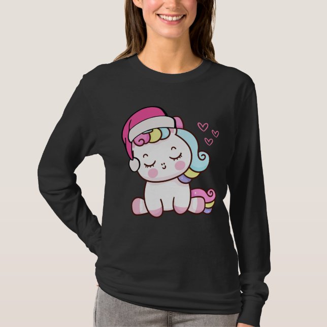 T-shirt Unicorne de Noël (Devant)