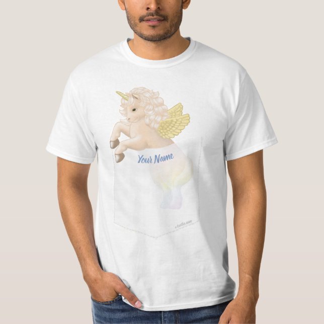 T-shirt Unicorne de poche (Devant)