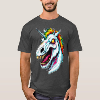 T-shirt Unicorne de zombie maléfique coloré