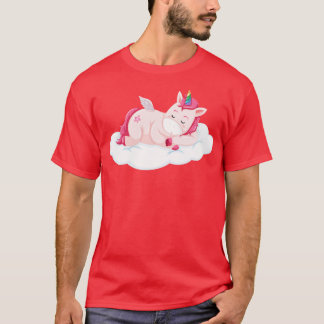 T-shirt unicorne dormir dans le ciel drôle
