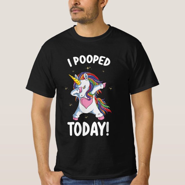 T-shirt Unicorne Drôle J'Ai Poopé Aujourd'Hui (Devant)
