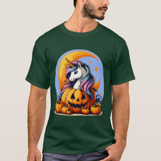 T-shirt Unicorne en cadeau citrouille Halloween