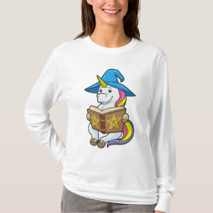 T-shirt Unicorne en tant qu'assistant avec livre et Casque