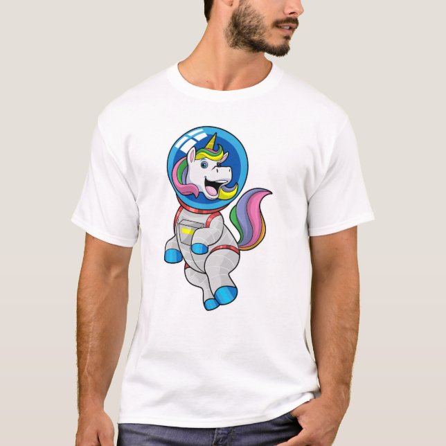 T-shirt Unicorne en tant qu'astronaute dans l'espace (Devant)