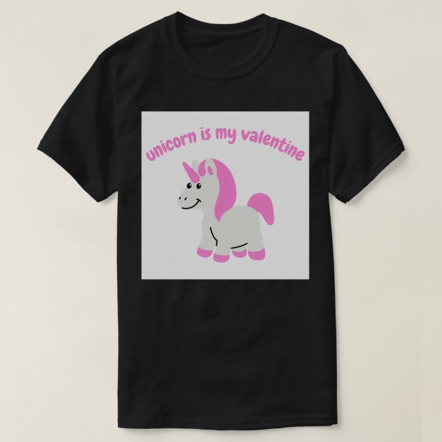 T-shirt unicorne est ma valentine 1 (Design devant)