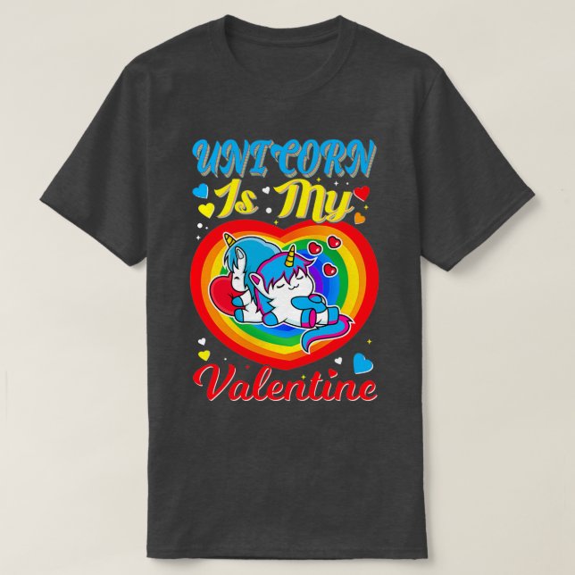 T-shirt unicorne est ma valentine classique (Design devant)