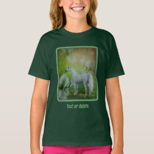 T-shirt Unicorne Et Lilies Imaginaire Cheval Art Personnal