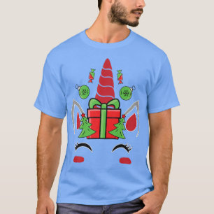 T-shirt Unicorne Face Noël Arbre mignonne Magique XM as Ho