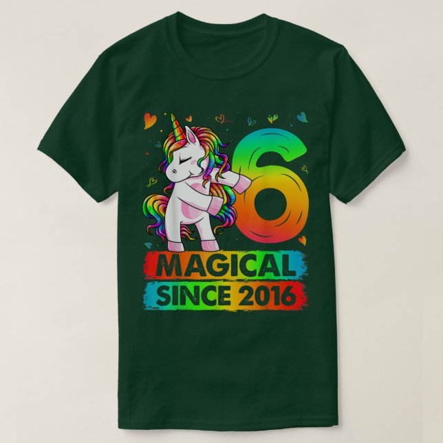 T-shirt Unicorne Flossant 6 Ans Fille Unic (Design devant)