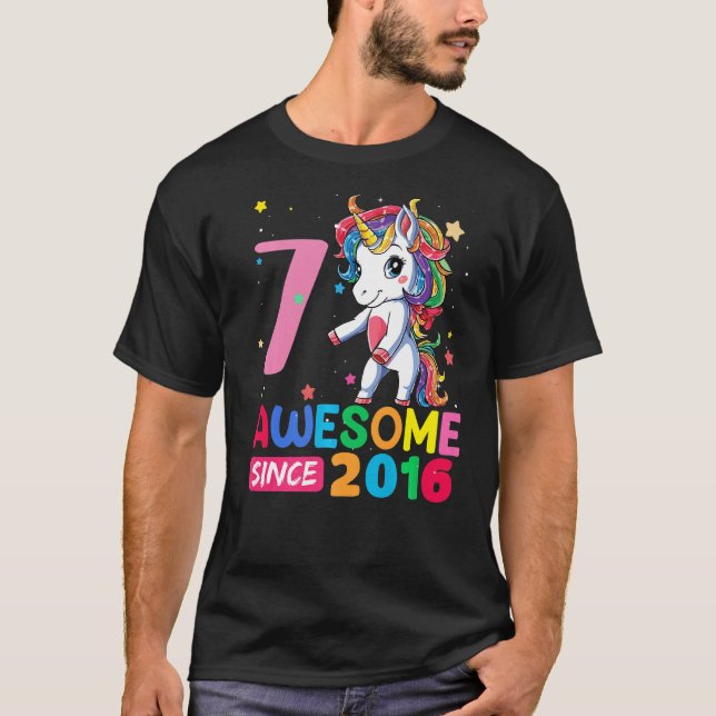 T-shirt Unicorne Flossant 7 Ans Fille Tee (Devant)