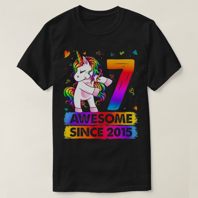 T-shirt Unicorne Flossing 7 Ans Girl Uni (Design devant)