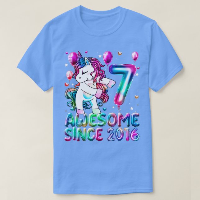 T-shirt Unicorne Flossing 7 Ans Girl Uni (Design devant)