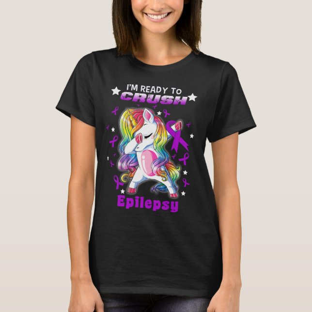 T-shirt unicorne guerrier écraser épilepsie (Devant)
