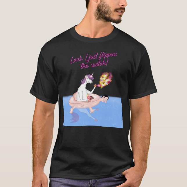 T-shirt Unicorne hipster de piscine drôles de vignes (Devant)
