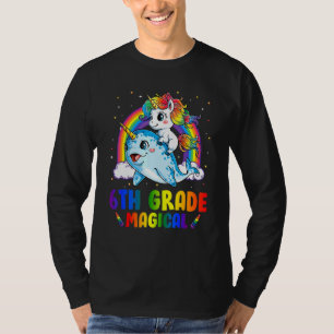 T-shirt Unicorne Magique de 6e année équitation Narwhal Re