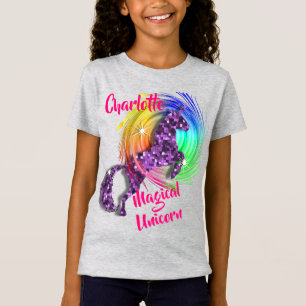T-Shirt Unicorne magique Nom modifiable mignon