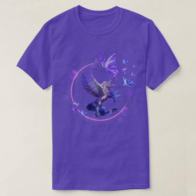 T-shirt Unicorne magique Pegasus Purple (Design devant)