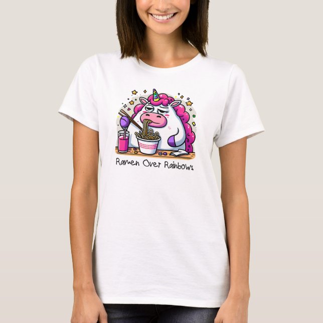 T-shirt Unicorne Manger Ramen (Devant)