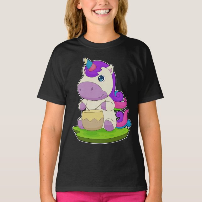 T-shirt Unicorne Musician Drum Music (Devant)