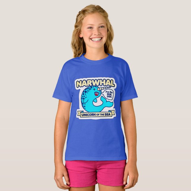 T-shirt Unicorne Narwhal De La Mer (Devant entier)