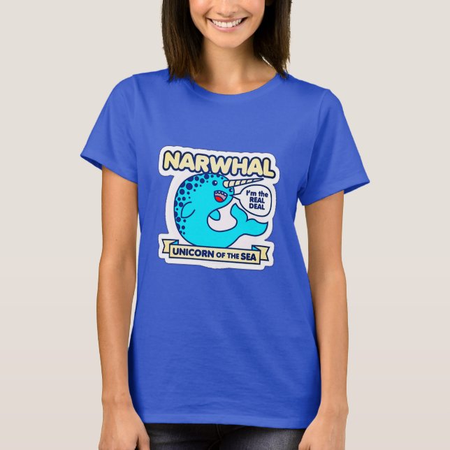 T-shirt Unicorne Narwhal De La Mer (Devant)