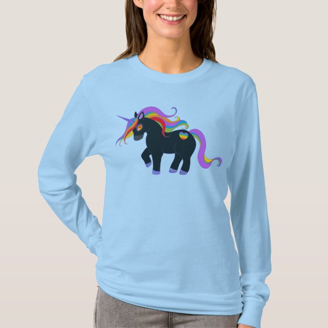 T-shirt Unicorne noire (Devant)