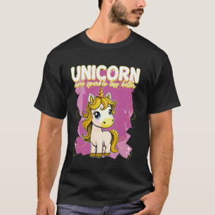 T-shirt Unicorne Plus Étincelle Moins Amère Unicorne