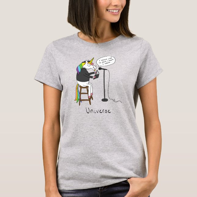 T-shirt Unicorne Poésie Drôle Carton mignon (Devant)