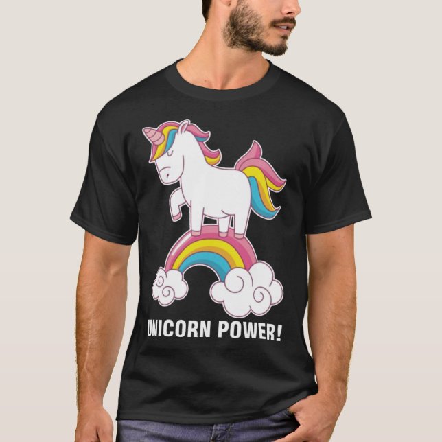 T-shirt unicorne pouvoir amour plaisir (Devant)