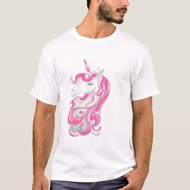 T-shirt Unicorne rose (Devant)