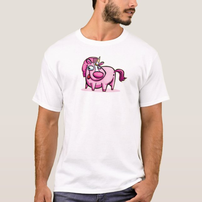 T-shirt Unicorne rose ardent (Devant)