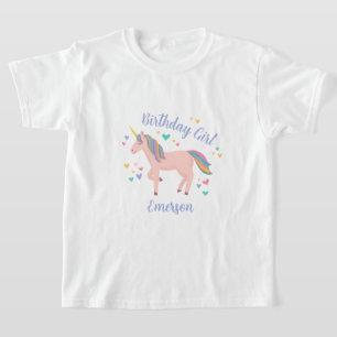T-shirt Unicorne rose magique fille d'anniversaire