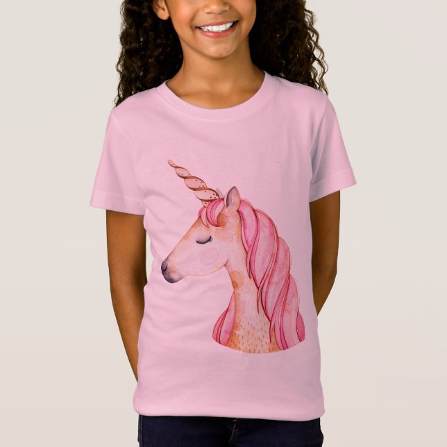 T-Shirt Unicorne rose Mane (Devant)