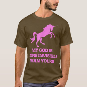 T-shirt Unicorne rose, Mon dieu est plus invisible que le