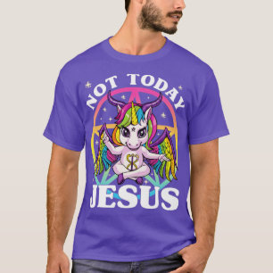 T-shirt Unicorne Satanique Pas aujourd'hui Jésus Satan Uni