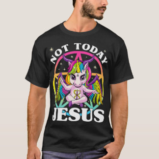 T-shirt Unicorne Satanique Pas aujourd'hui Jésus Satan Uni