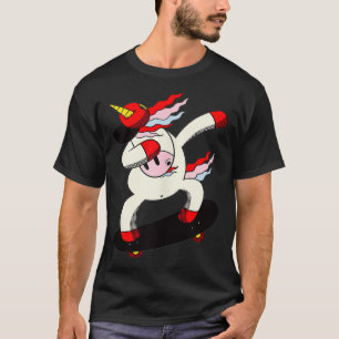 T-shirt Unicorne Skateboard Dabbing Skater Roll Fun Party 