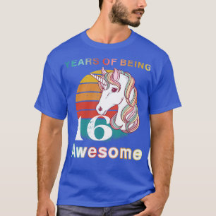 T-shirt Unicorne vintage 16 Année d'être stupéfiant 16ème