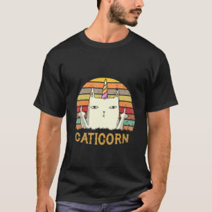 T-shirt Unicorne vintage Kitty Rainbow Cat Kittycorn Unico