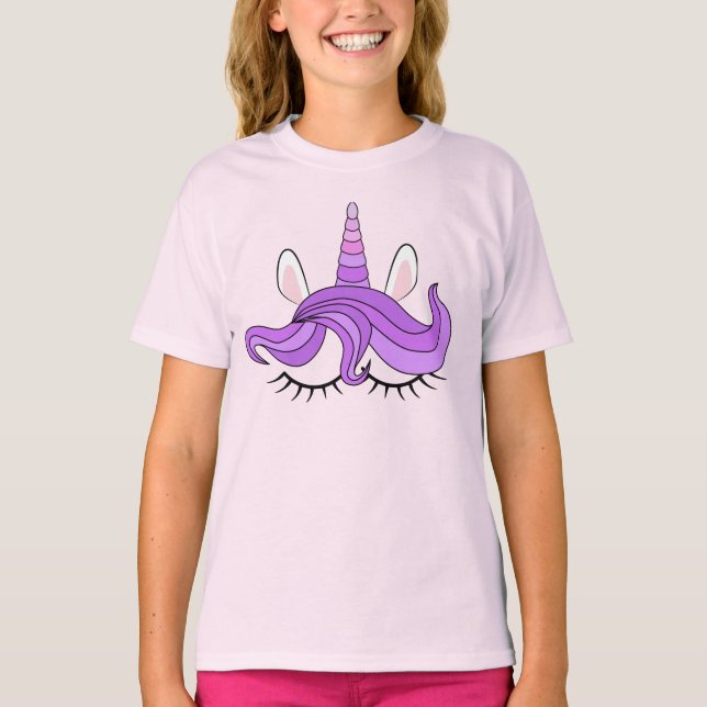 T-shirt Unicorne violette (Devant)