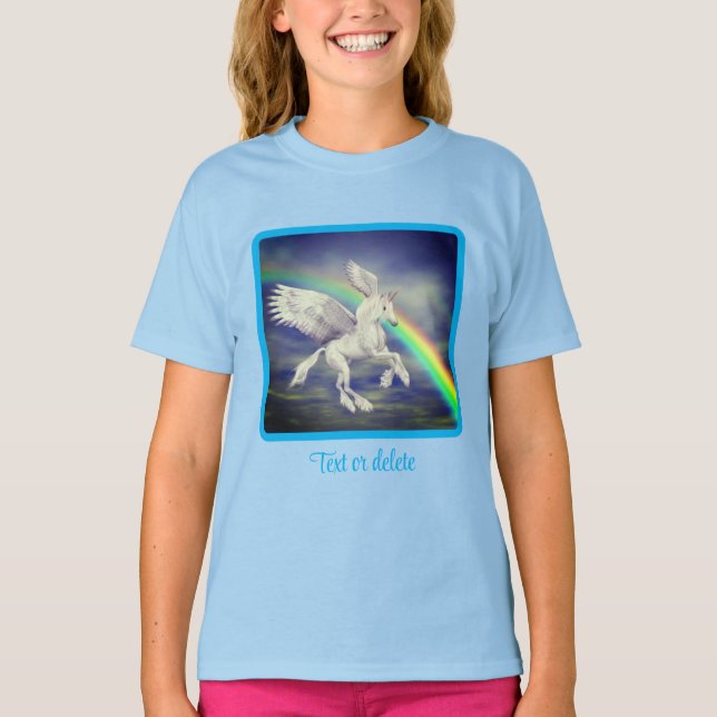 T-shirt Unicorne volante au-dessus du cheval Imaginaire ar (Devant)