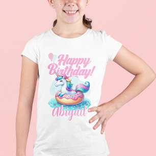 T-shirt Unicorne Whimsical Donut mignonne Rainbow Pool Par
