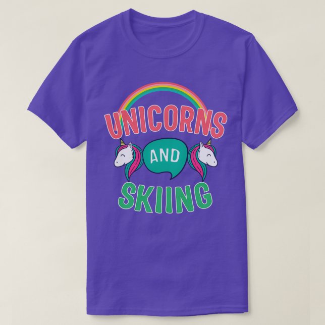T-shirt Unicornes Et Cadeaux De Ski (Design devant)