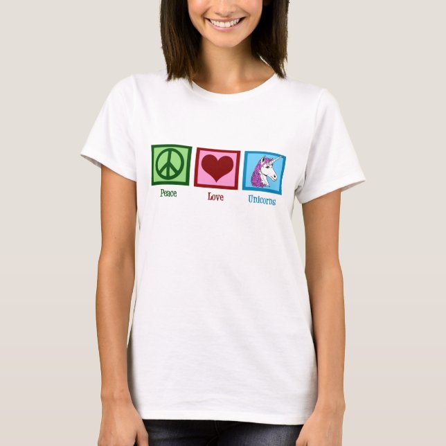 T-shirt Unicornes Peace Love (Devant)