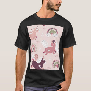 T-shirt Unicorns Rainbows : Pastel Magic Arrière - plan.