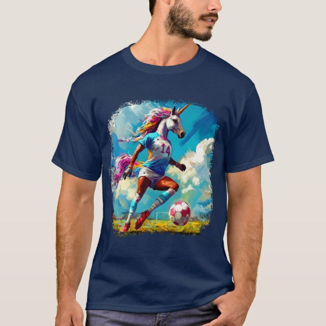T-shirt Unicorns Soccer - Joueur de football Unicorn T-Shi (Devant)