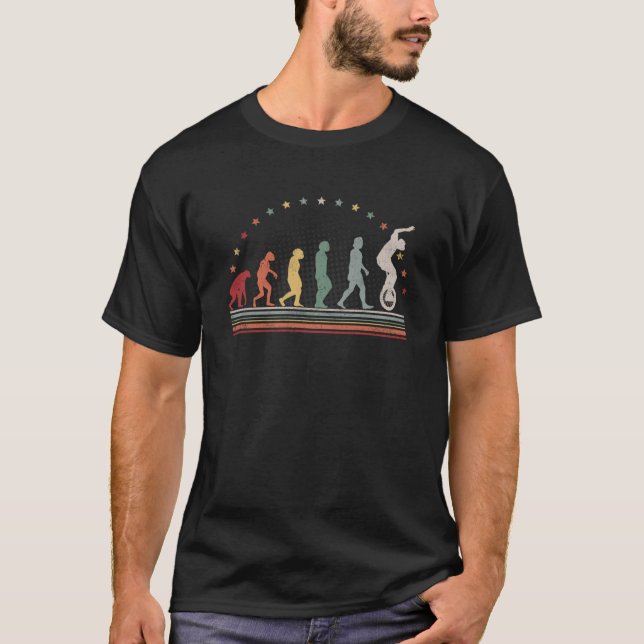 T-shirt Unicycle Evolution Retro Bicycle Hobby Unicycle (Devant)