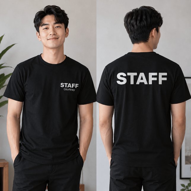 T-shirt Uniforme avec nom devant et STAFF derrière (Créateur téléchargé)