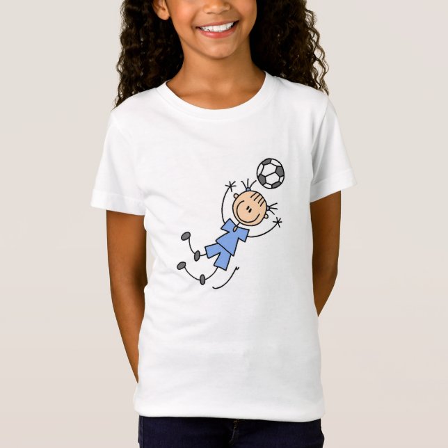 T-Shirt Uniforme bleu du football de fille (Devant)
