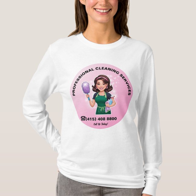 T-shirt Uniforme de service de nettoyage professionnel Con (Devant)